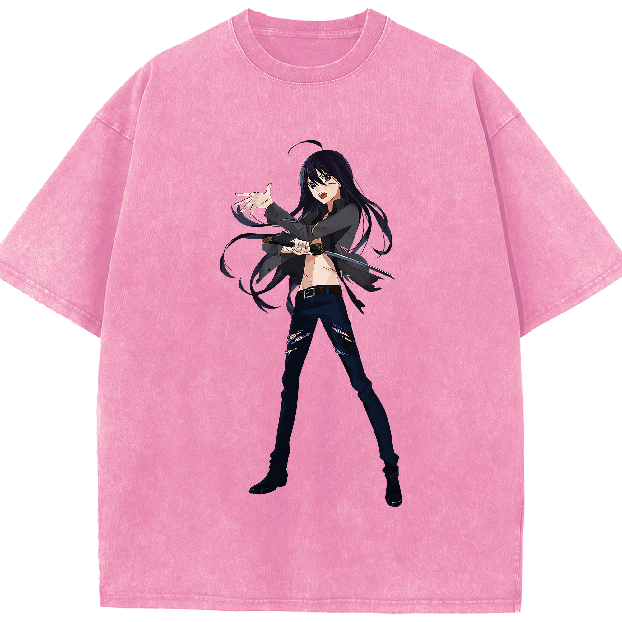 （画像用） 刀剣乱舞 Touken Ranbu 綿100% ヴィンテージ風 半袖Tシャツ（フロントプリント）